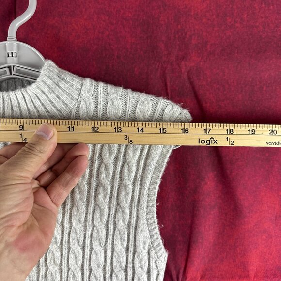 SINCERELY JULES CABLE KNIT TURTLENECK SWEATER DRESS, LIGHT GREY, SIZE XS - Picture 7 of 9